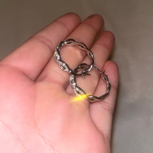 Silver Hoop Earrings - Picture 4 of 4